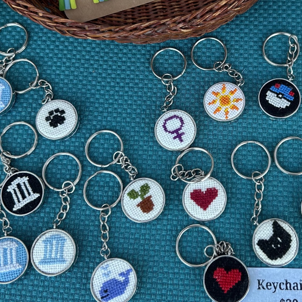 cross stitch keychain